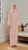Korean Chiffon Isfara Coral Peach Abaya