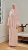 Korean Chiffon Isfara Coral Peach Abaya