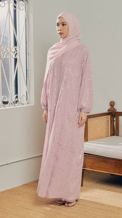 Isfara Pink Mauve Abaya