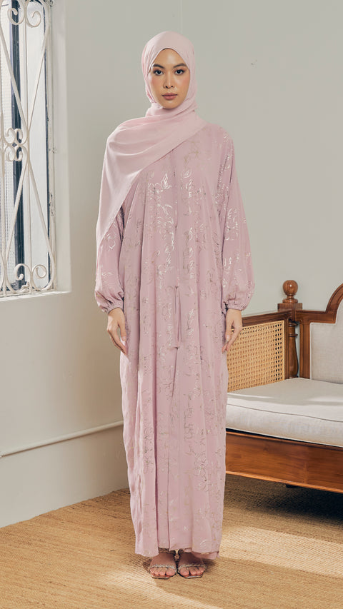 Isfara Pink Mauve Abaya