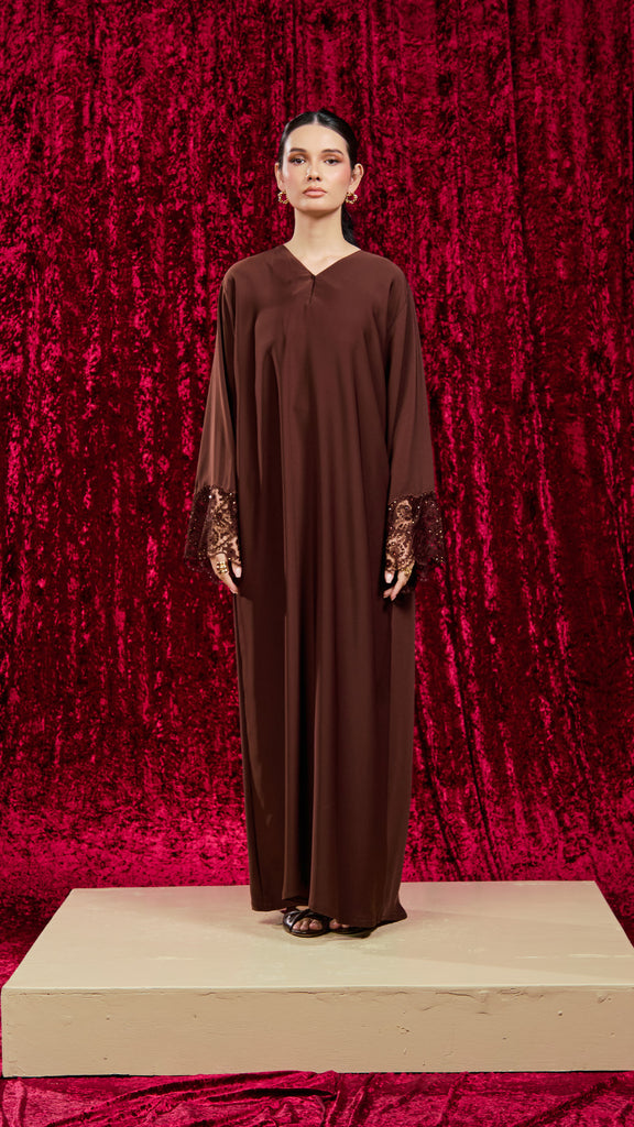 Korean Nidha Izeh Rich Brown Abaya