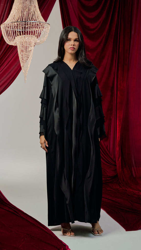 Korean Nidha Kargi Black Abaya