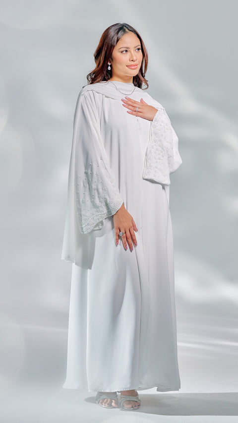 Kayseri Frost White Abaya