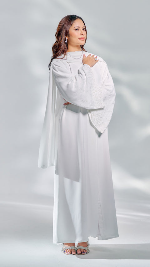 Kayseri Frost White Abaya