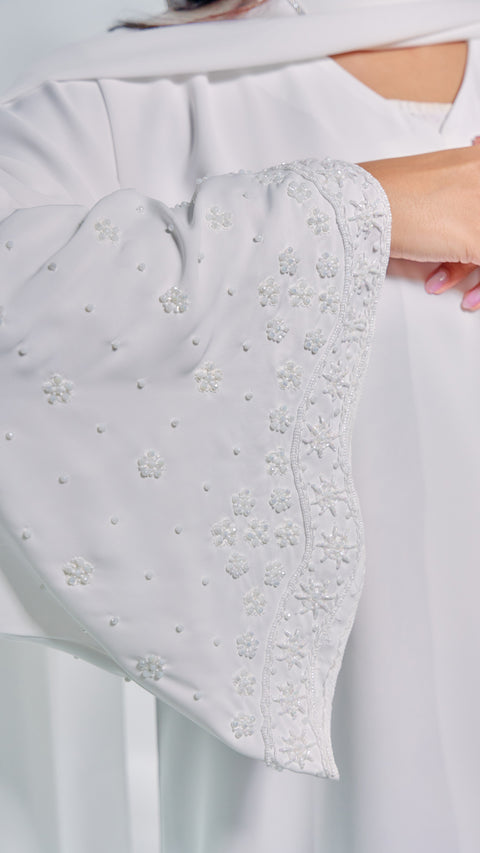 Kayseri Frost White Abaya