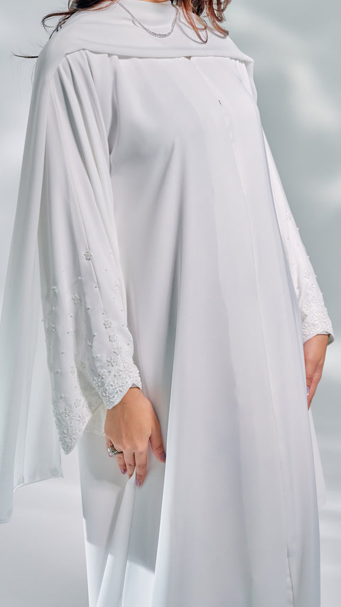 Kayseri Frost White Abaya