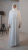 Korean Nidha Khyber White Dust Gold Abaya