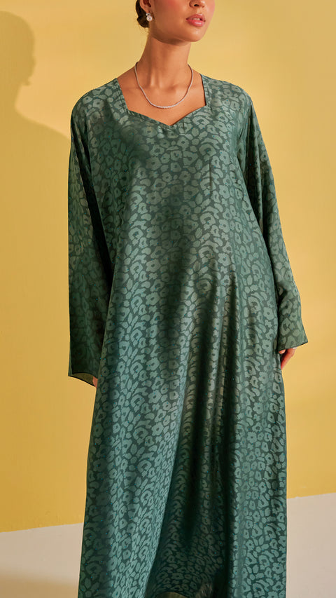 Kailash Silky Moss Green Dress