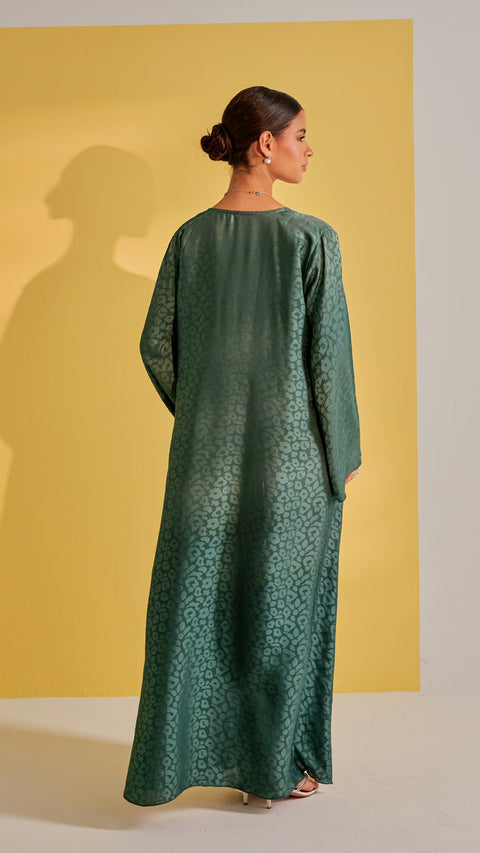 Kailash Silky Moss Green Dress