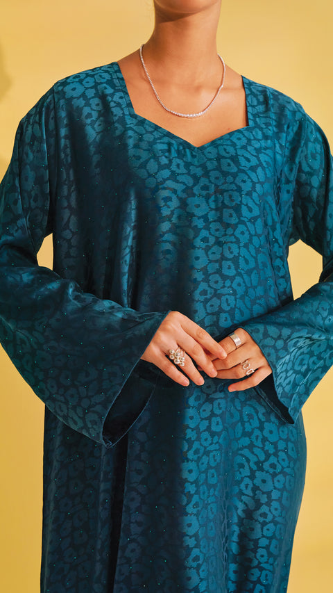 Kailash Silky Teal Green Dress