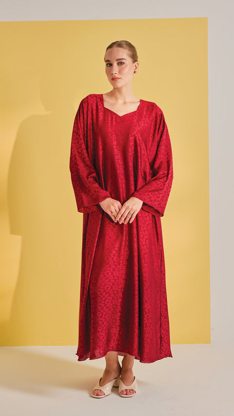 Kailash Silky Wine Red Dress