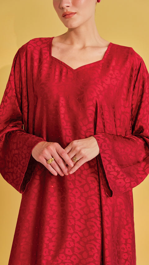 Kailash Silky Wine Red Dress