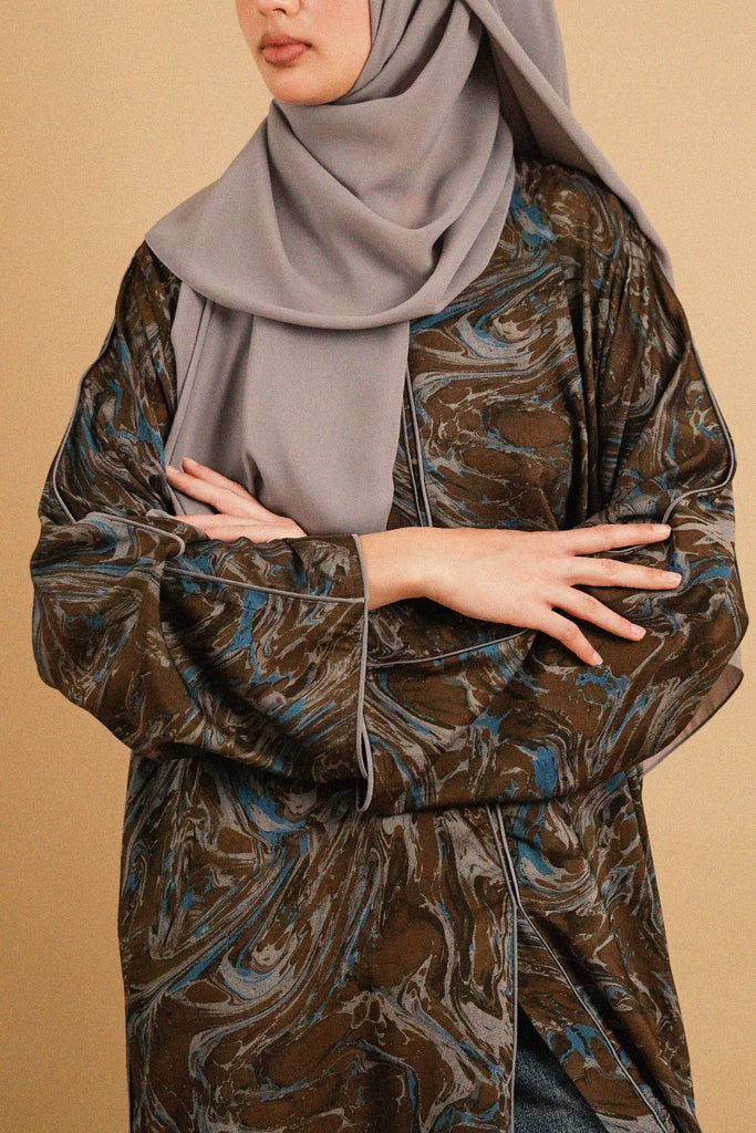 Velvet Rayon Kashan Olive Abaya