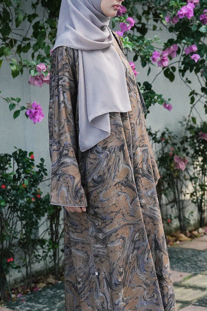 Velvet Rayon Kashan Golden Brown Abaya