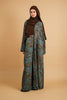 Velvet Rayon Kashan Turquoise Abaya
