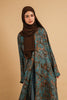 Velvet Rayon Kashan Turquoise Abaya