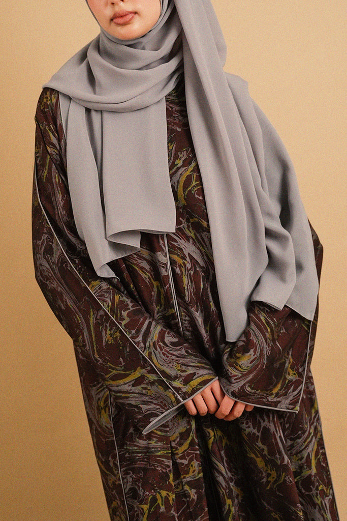 Velvet Rayon Kashan Wine Red Abaya