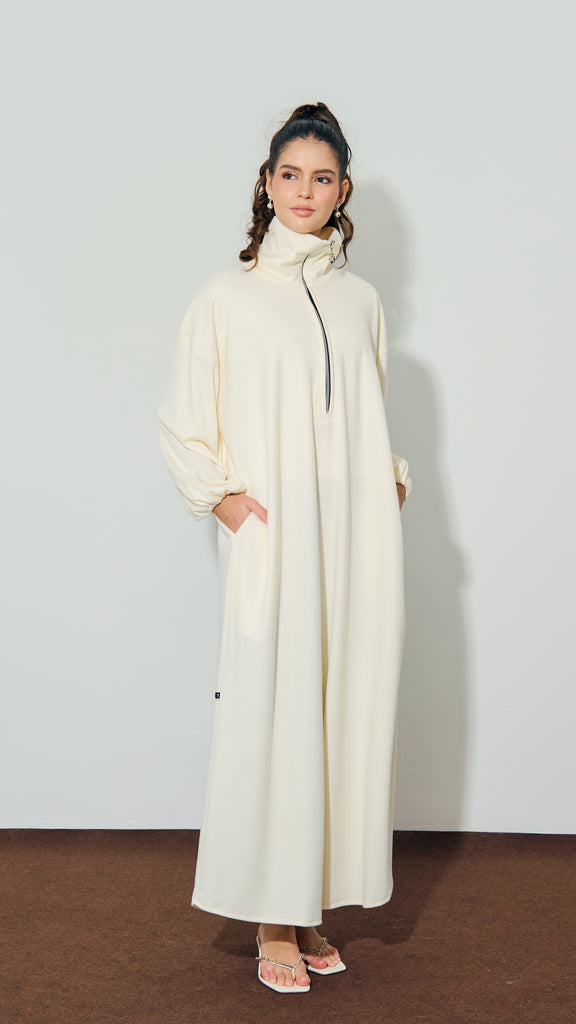 Oxford Jersey Khaimah White Dress