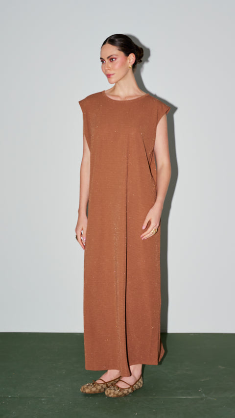 Kyzart Golden Brown Glitter Dress