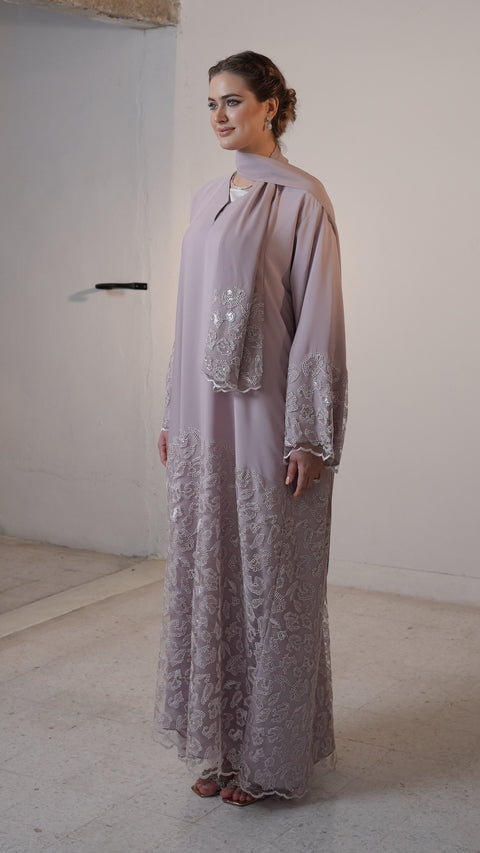 Lilibet Raspberry Cream Abaya
