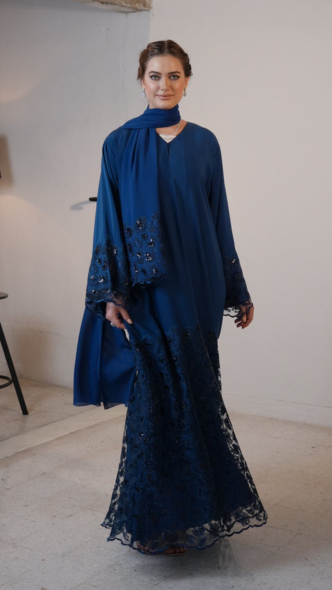 Lilibet Teal Blue Abaya