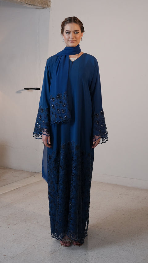 Lilibet Teal Blue Abaya