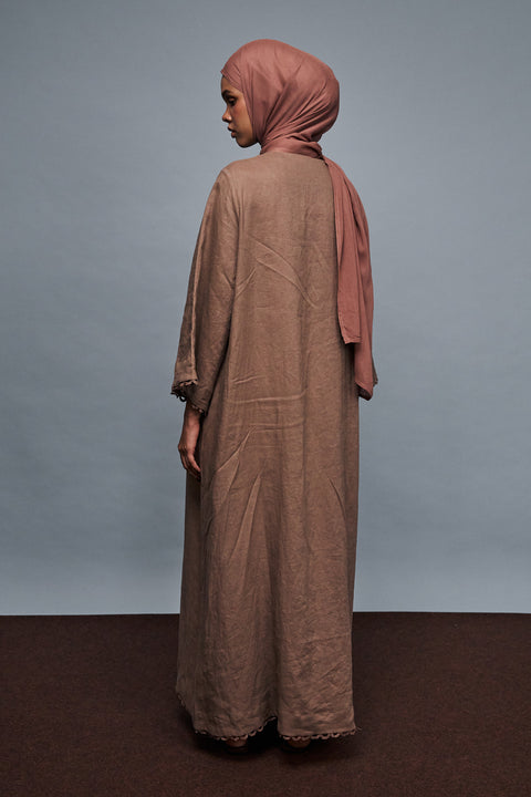 Celine Linen Dress in Umber