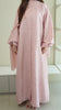 Embroidery Organza Laia Strawberry Cream Abaya