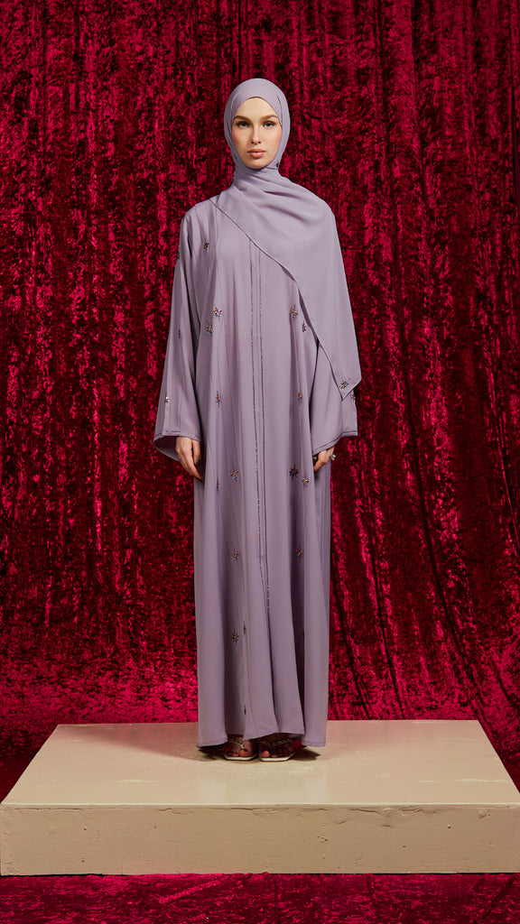 Korean Nidha Lali Dusty Lilac Abaya