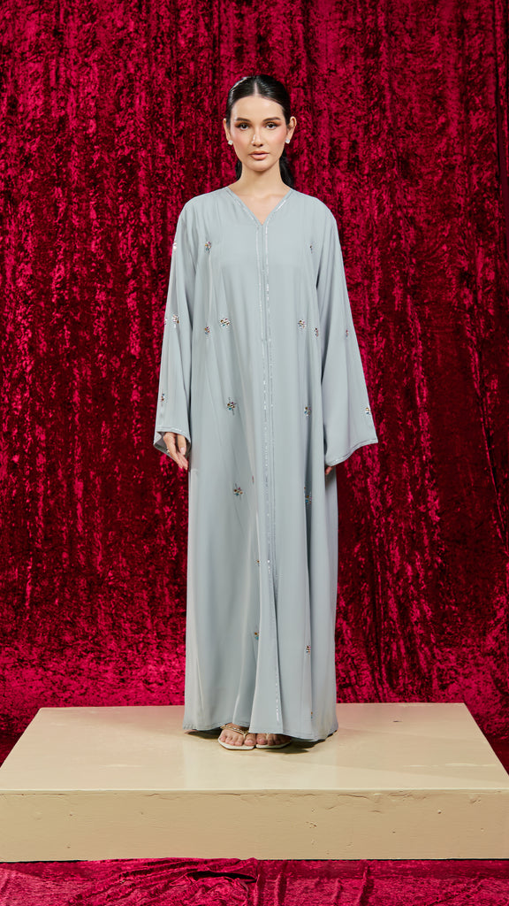 Korean Nidha Lali Powder Blue Abaya