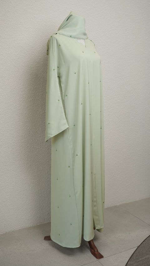 Lilanur Pastel Green Abaya