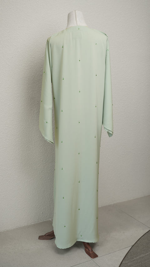 Lilanur Pastel Green Abaya