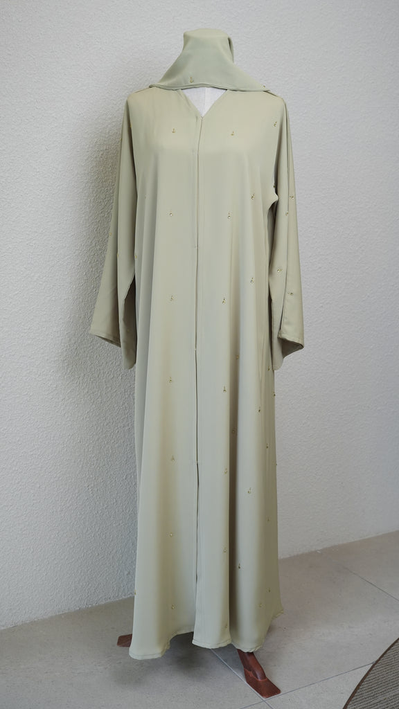 Korean Nidha Lilanur Lime Abaya