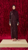 Korean Nidha Madaba Burgundy Abaya