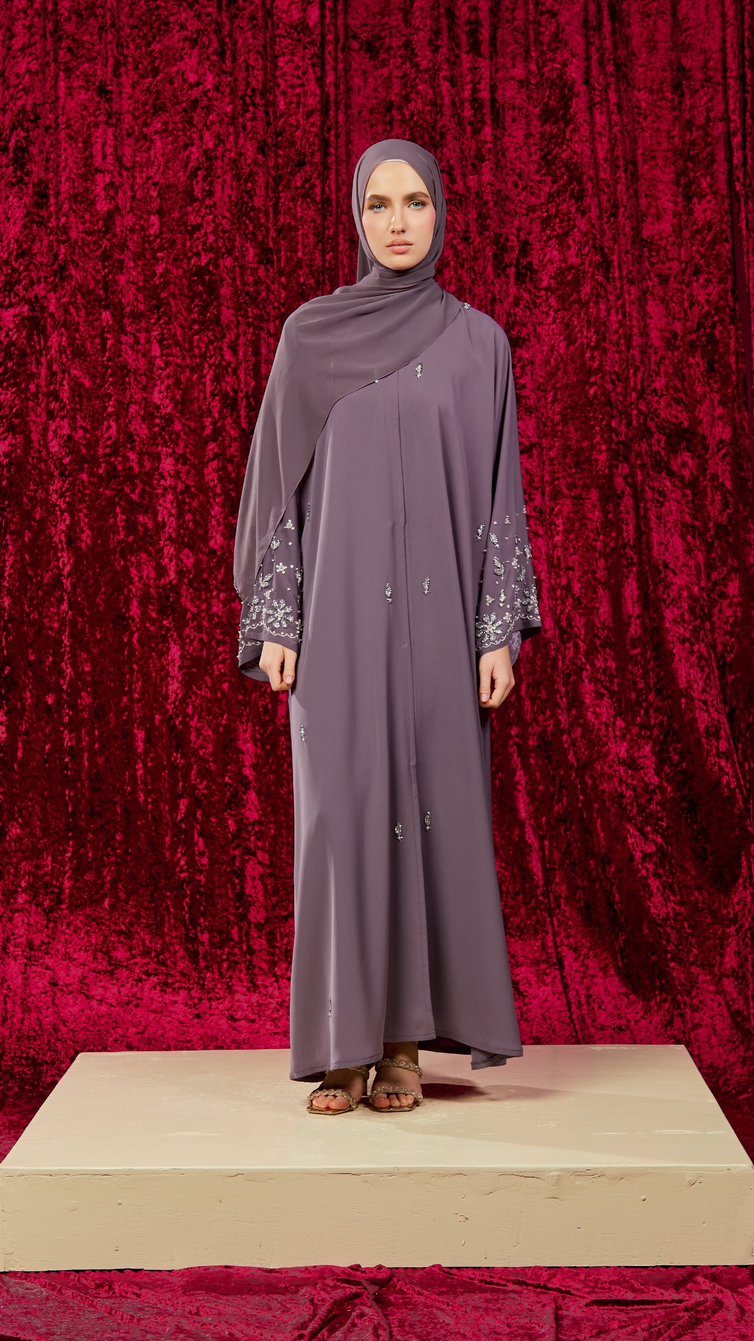 Korean Nidha Madaba Vintage Lavender Abaya