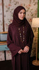 Korean Nidha Mamzar Burgundy Abaya