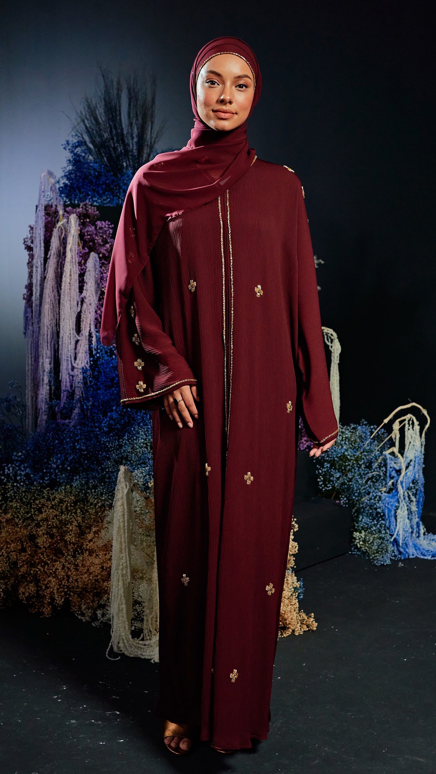 Burgundy abaya shop