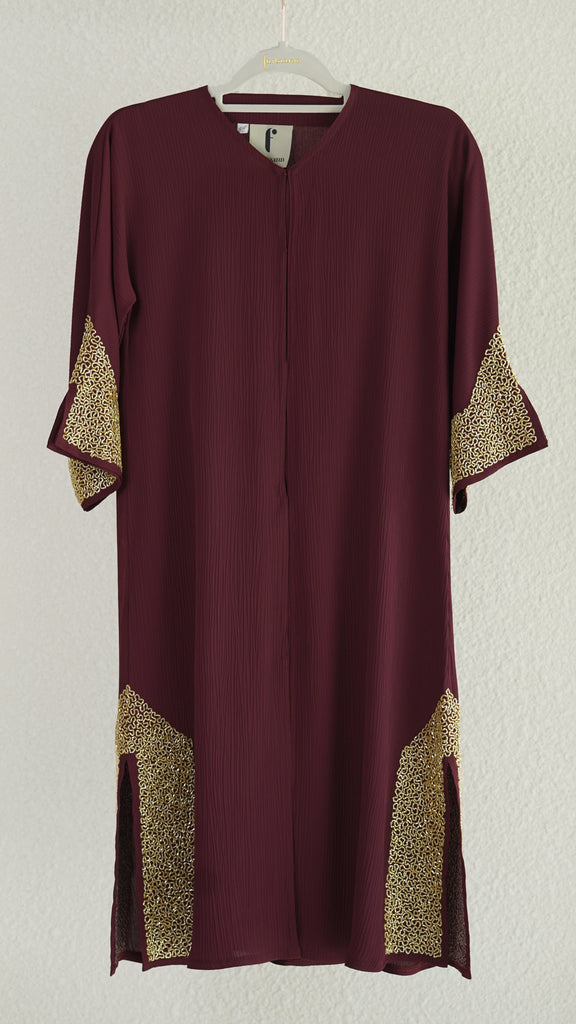 Korean Zoom Madha Mini Wine Red Abaya