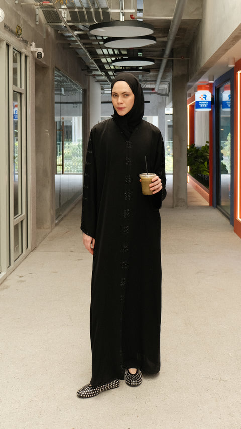 Mahnoor Jet Black Abaya