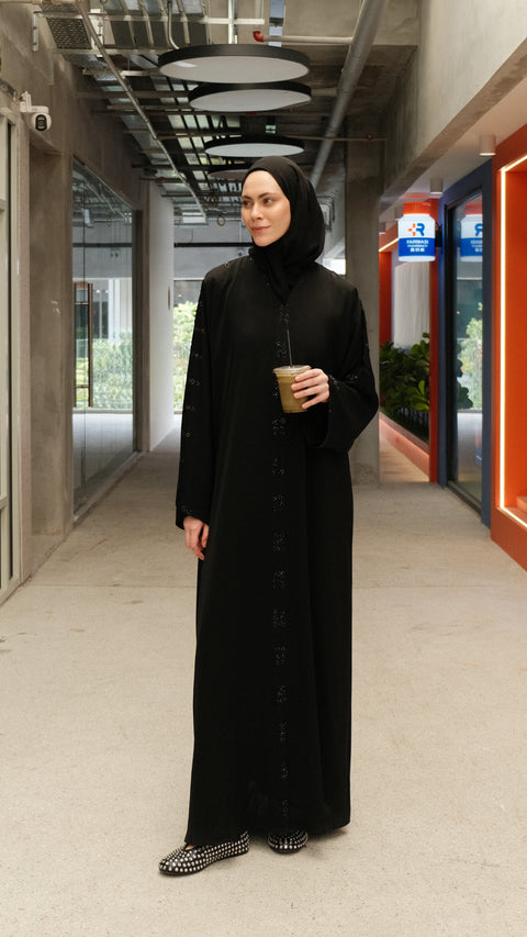 Mahnoor Jet Black Abaya