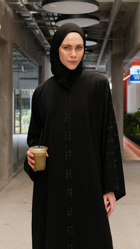 Mahnoor Jet Black Abaya