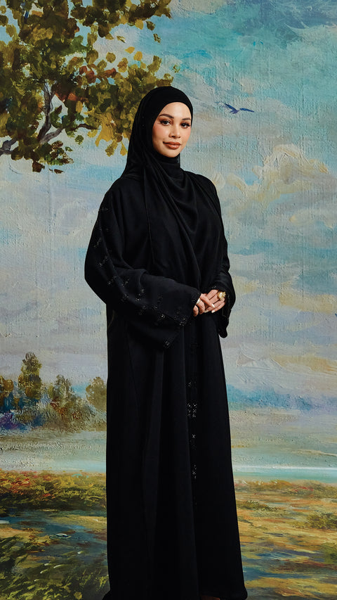 Mahnoor Jet Black Abaya