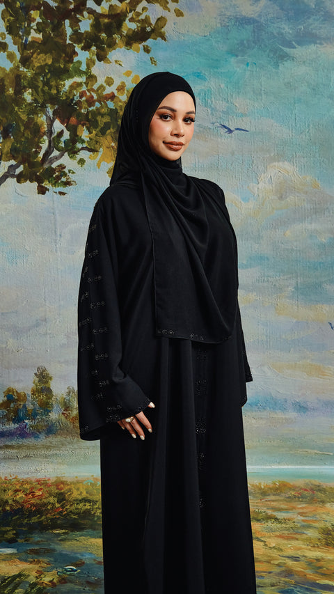 Mahnoor Jet Black Abaya