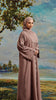 Korean Nidha Mahnoor Pink Mauve Abaya