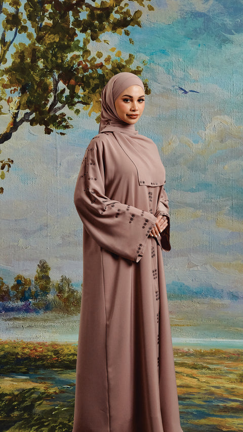 Mahnoor Pink Mauve Abaya