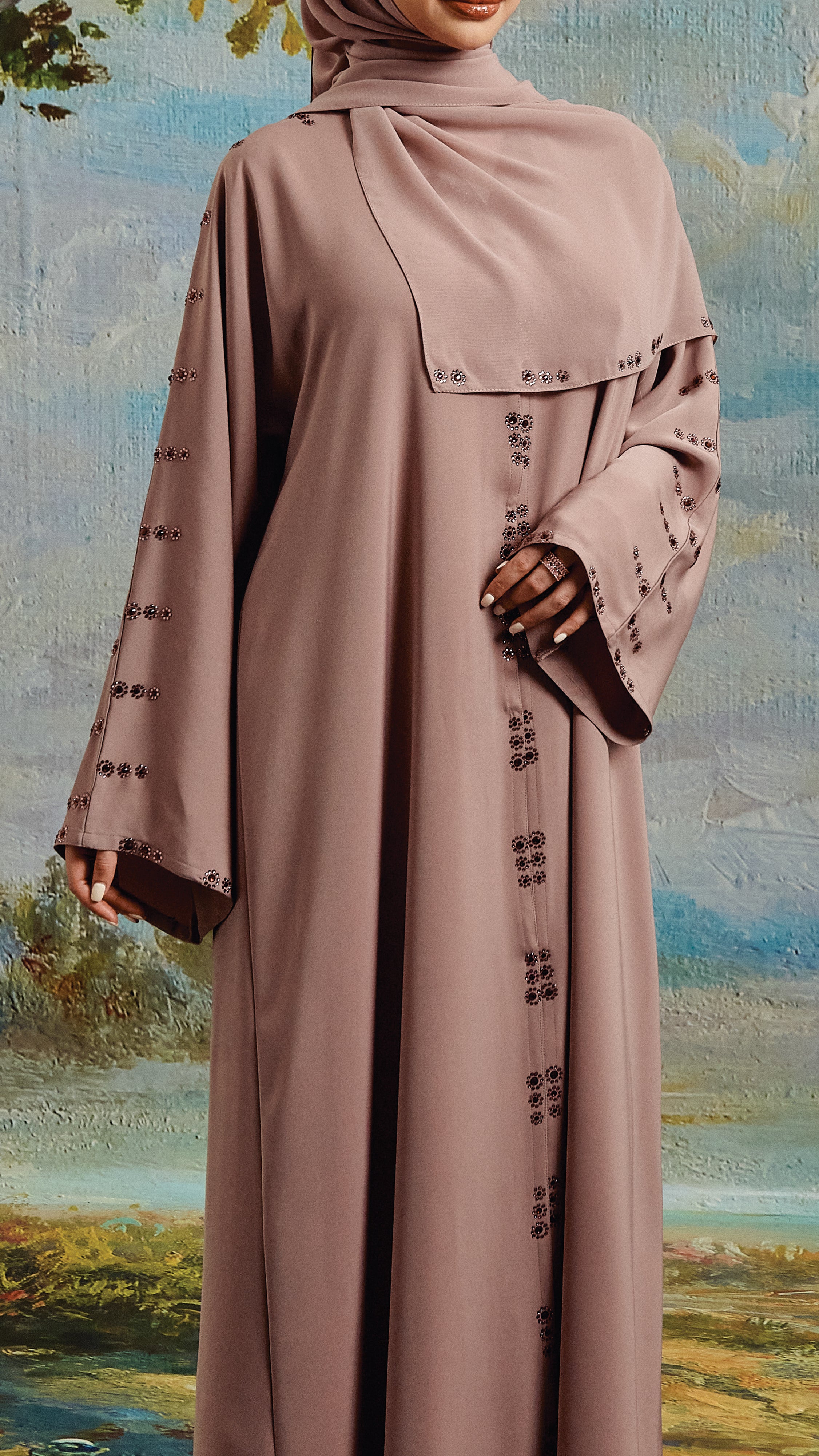 Mahnoor Pink Mauve Abaya – Fustaann