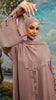 Korean Nidha Mahnoor Pink Mauve Abaya