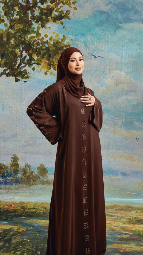 Mahnoor Rich Brown Abaya
