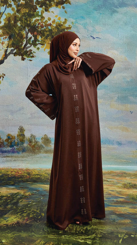 Mahnoor Rich Brown Abaya