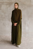 Chiffon Mallawi Olive Green Abaya
